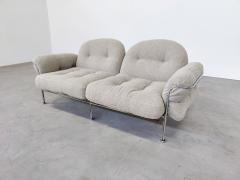 Mid Century Modern Italian Sofa in Chrome Fabric - 2966489