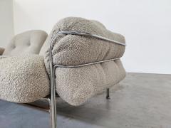 Mid Century Modern Italian Sofa in Chrome Fabric - 2966490