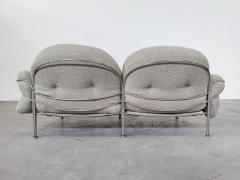 Mid Century Modern Italian Sofa in Chrome Fabric - 2966493