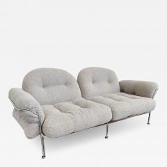 Mid Century Modern Italian Sofa in Chrome Fabric - 2970917