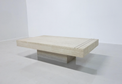 Mid Century Modern Italian Travertine Coffee Table 1970s - 3343117