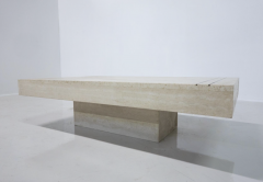 Mid Century Modern Italian Travertine Coffee Table 1970s - 3343118