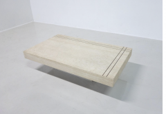 Mid Century Modern Italian Travertine Coffee Table 1970s - 3343119