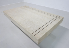 Mid Century Modern Italian Travertine Coffee Table 1970s - 3343121