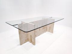 Mid Century Modern Italian Travertine Dining Table - 2507219