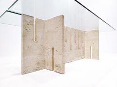 Mid Century Modern Italian Travertine Dining Table - 2507221