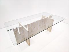 Mid Century Modern Italian Travertine Dining Table - 2507224
