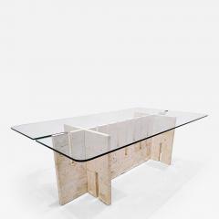Mid Century Modern Italian Travertine Dining Table - 2510560