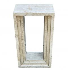 Mid Century Modern Italian Travertine Marble Pedestals or Side Tables or Console - 2011727