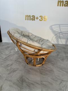 Mid Century Modern Italian Vintage Rattan Club Chair 1950s - 3449461