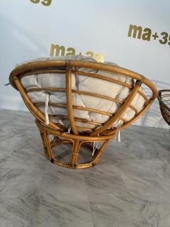Mid Century Modern Italian Vintage Rattan Club Chair 1950s - 3449462