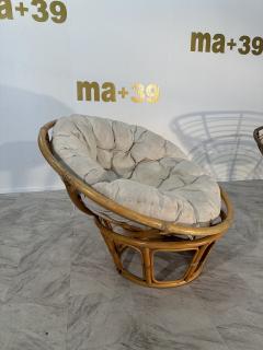 Mid Century Modern Italian Vintage Rattan Club Chair 1950s - 3449465