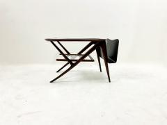 Mid Century Modern Italian Wooden Coffee Table Magazine Rack - 2663207