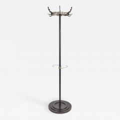 Mid Century Modern Italian black metal and chrome coat rack and umbrella stand - 1592438