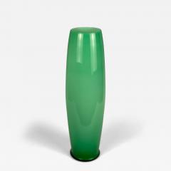 Mid Century Modern Jade Green Murano Glass Vase Italy 1960 - 4790581