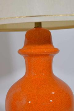Mid Century Modern Lamps in Orange Ceramic - 1293871