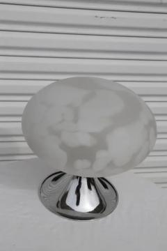 Mid Century Modern Laurel Mushroom Table Lamps in Chrome Silver - 4097881