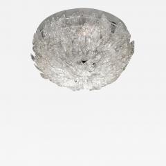 Mid Century Modern Layered Foliate Translucent Glass and Chrome Flush Mount - 2910645
