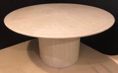 Mid Century Modern Lizard Embossed Karl Springer Circular Dining Table - 2933541