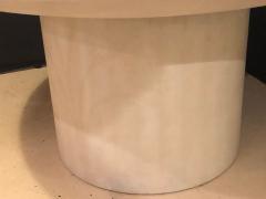 Mid Century Modern Lizard Embossed Karl Springer Circular Dining Table - 2933543