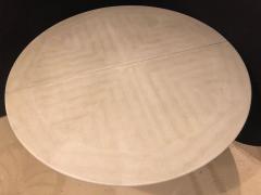 Mid Century Modern Lizard Embossed Karl Springer Circular Dining Table - 2933544