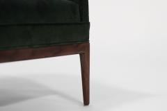 Mid Century Modern Lounge Chairs in Emerald Velvet C 1950s - 3968610