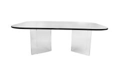 Mid Century Modern Lucite Base Glass Top Coffee Table - 2993087