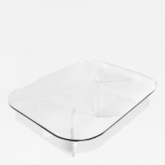 Mid Century Modern Lucite Base Glass Top Coffee Table - 3017491