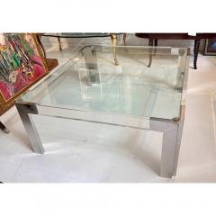 Mid Century Modern Lucite Chrome Coffe Cocktail Table - 3548781