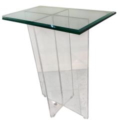 Mid Century Modern Lucite Glass Side Table 1 of 2 - 4254742