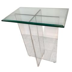 Mid Century Modern Lucite Glass Side Table 1 of 2 - 4254744