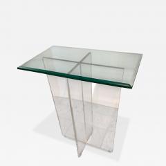 Mid Century Modern Lucite Glass Side Table 1 of 2 - 4256529
