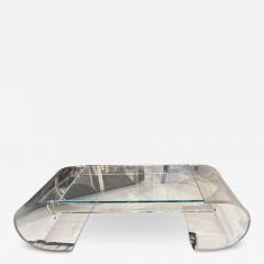 Mid Century Modern Lucite Glass Waterfall Coffee Cocktail Table - 3453122