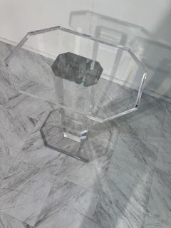 Mid Century Modern Lucite Pedestal Side Table - 4300965