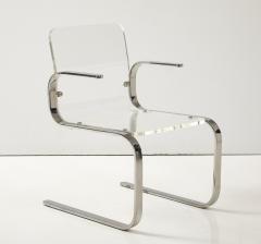 Mid Century Modern Lucite and Chrome Armchair - 3458133