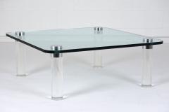 Mid Century Modern Lucite and Glass Coffee Table - 3044945