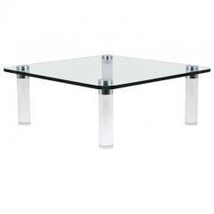 Mid Century Modern Lucite and Glass Coffee Table - 3044950