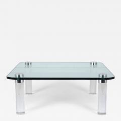 Mid Century Modern Lucite and Glass Coffee Table - 3054116