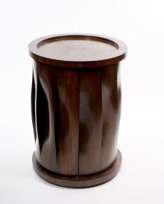 Mid Century Modern Mahogany Drum Shaped Revolving Side Table - 4821151