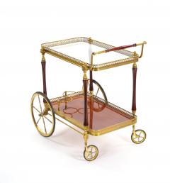 Mid Century Modern Maison Jansen Brass Bar Cart Drinks Trolley France 1950s - 3810234