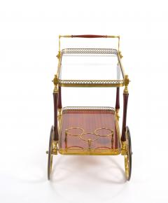 Mid Century Modern Maison Jansen Brass Bar Cart Drinks Trolley France 1950s - 3810239