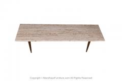 Mid Century Modern Marble Top Coffee Table Bench - 2954499