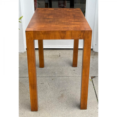 Mid Century Modern Marquetry Inlaid Butcher Block Table - 3499655
