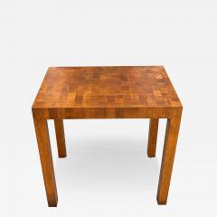Mid Century Modern Marquetry Inlaid Butcher Block Table - 3505562