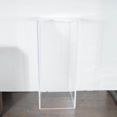 Mid Century Modern Minimalist Volumetric Rectangular Translucent Lucite Pedestal - 1560287