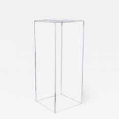 Mid Century Modern Minimalist Volumetric Rectangular Translucent Lucite Pedestal - 1563208