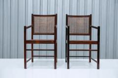 Mid Century Modern Modern Armchair Pair in Hardwood Cane Brazil 1960s - 3184013