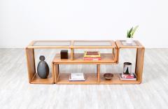 Mid Century Modern Modular Oak Glass Bookshelves - 3211419