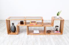 Mid Century Modern Modular Oak Glass Bookshelves - 3211421