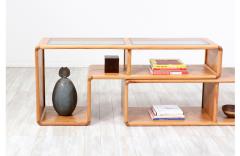 Mid Century Modern Modular Oak Glass Bookshelves - 3211425